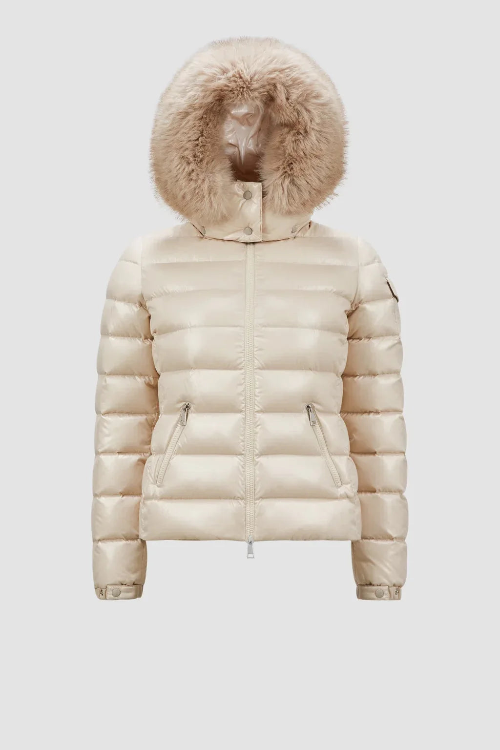 Doudoune courte à capuche Moncler Badyf Beige clair