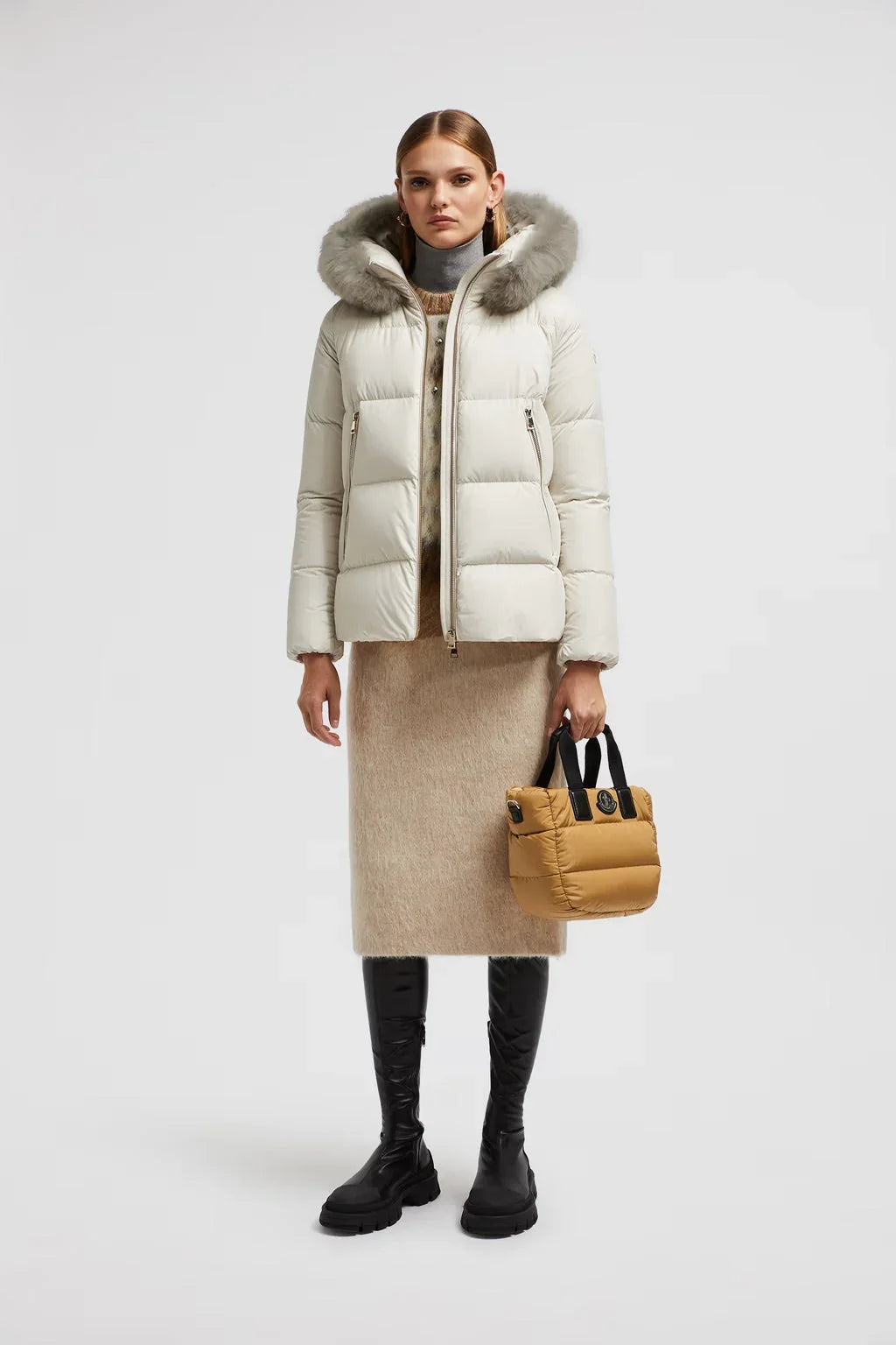 Doudoune courte a capuche Laichefur Moncler Blanc