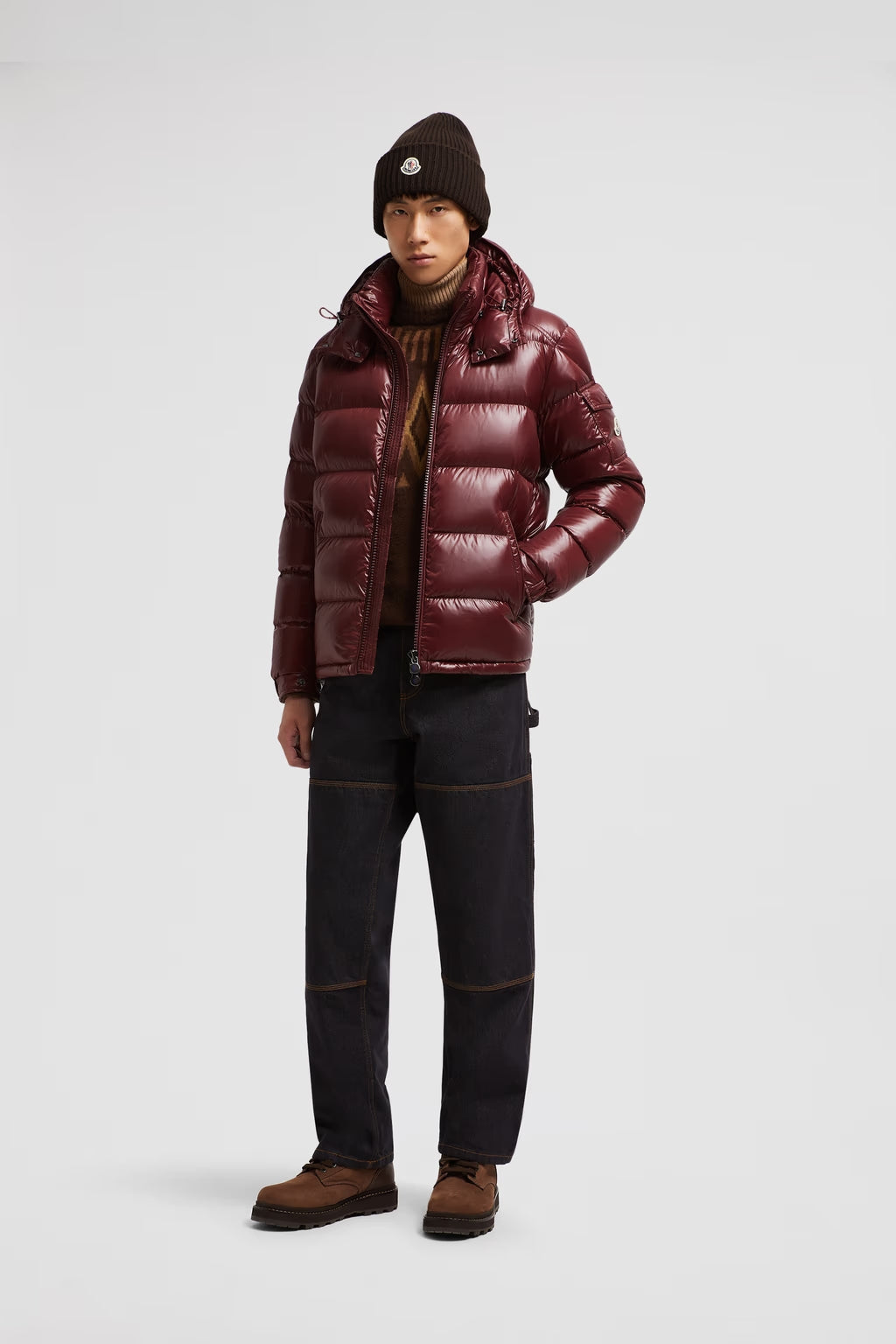 Doudoune courte à capuche Moncler Maya Bodeaux